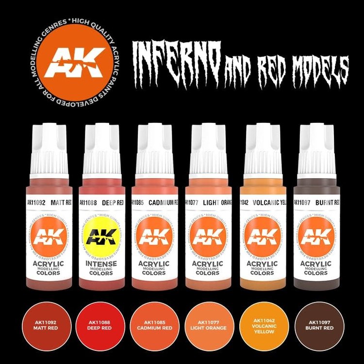 AK Interactive AK Interactive - 3rd Generation Acrylic: Inferno and Red Creatures Set