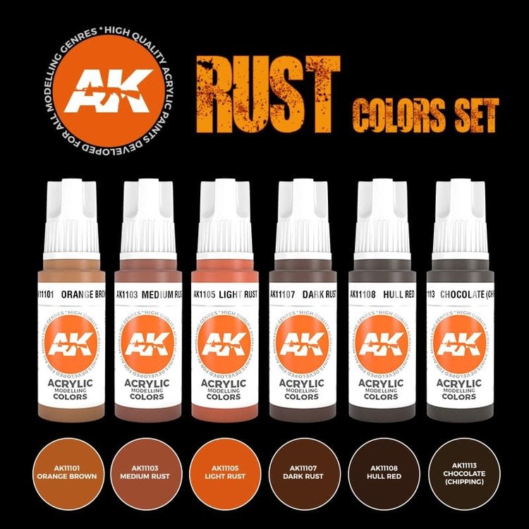 AK Interactive AK Interactive - 3rd Generation Acrylic: Rust and Abandoned Set