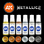 AK Interactive AK Interactive - 3rd Generation Acrylic: Metallics Colors Set