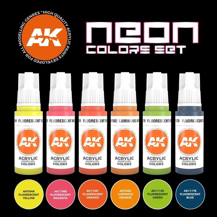 AK Interactive AK Interactive - 3rd Generation Acrylic: Neon Colors Set