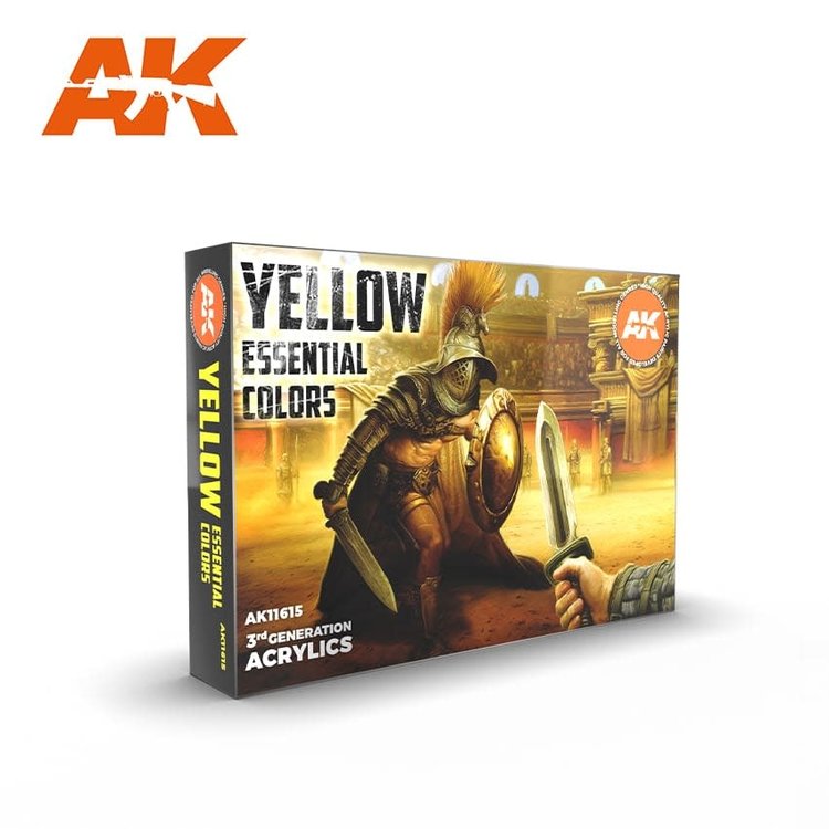 AK Interactive AK Interactive - 3rd Generation Acrylic: Yellow Essential Colors Set