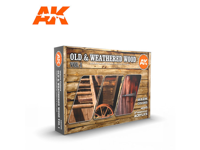 AK Interactive Old and Weatherd Wood Vol 1 Colors Set