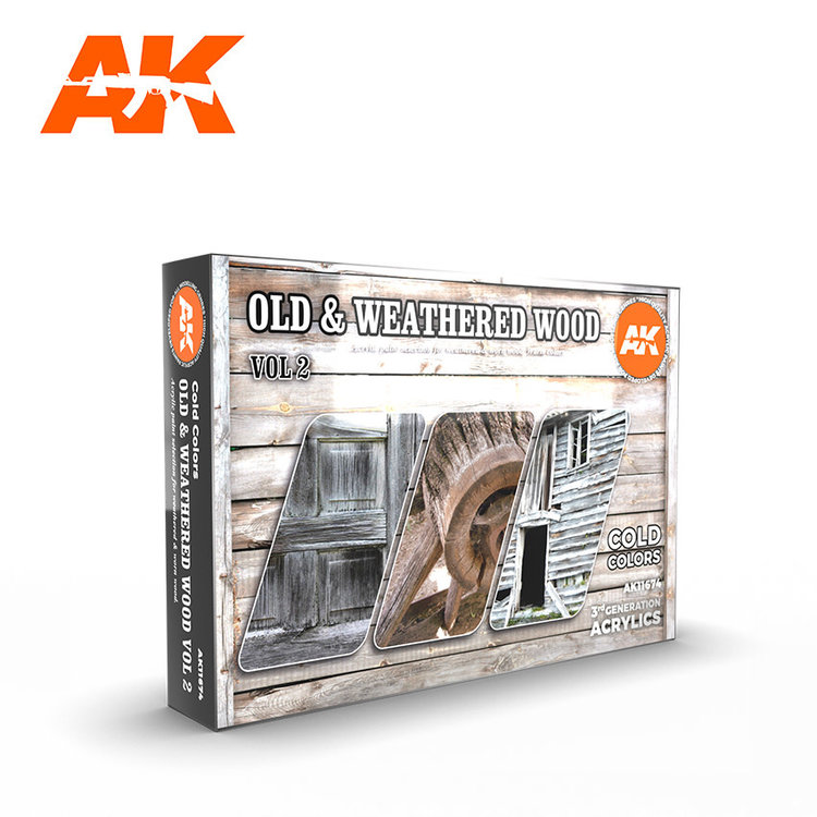 AK Interactive AK Interactive - 3rd Generation Acrylic: Old and Weatherd Wood Vol 2 Colors Set