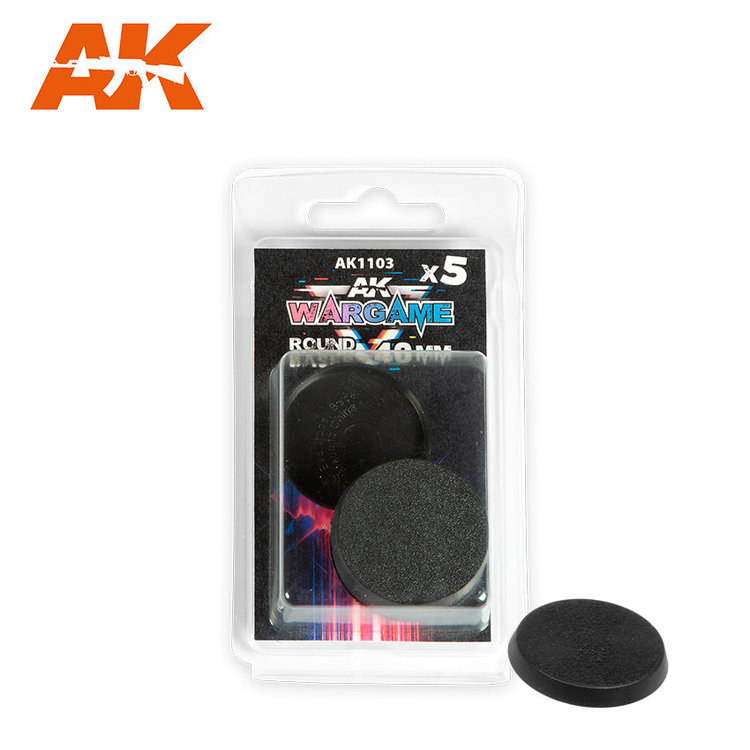 AK Interactive AK Interactive - Wargame Series: Round Base 40mm (5 Pack)