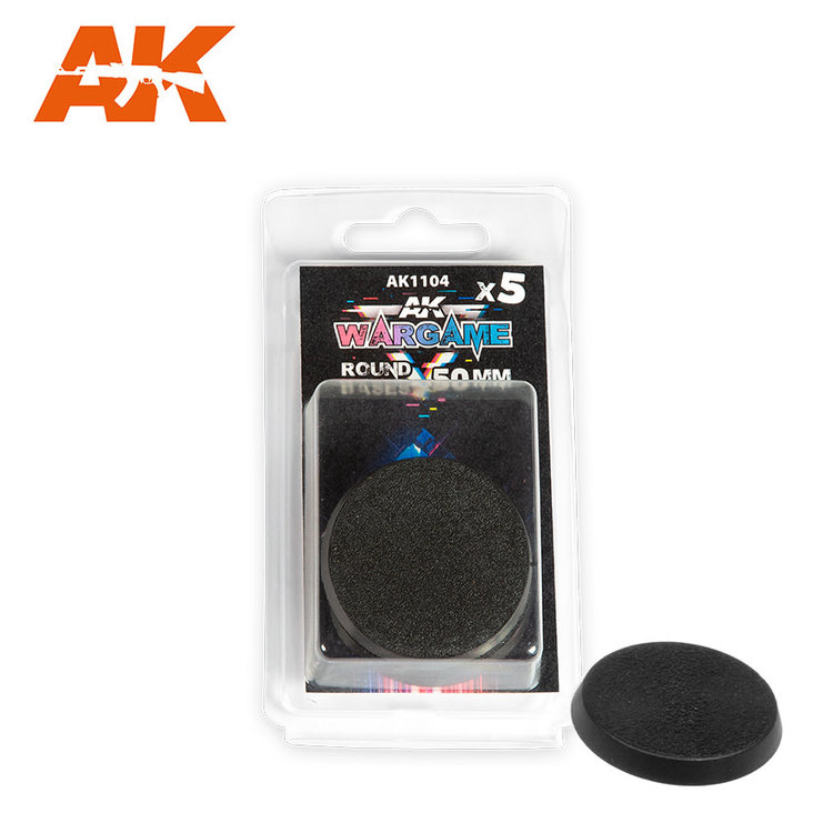 AK Interactive AK Interactive - Wargame Series: Round Base 50mm (5 Pack)