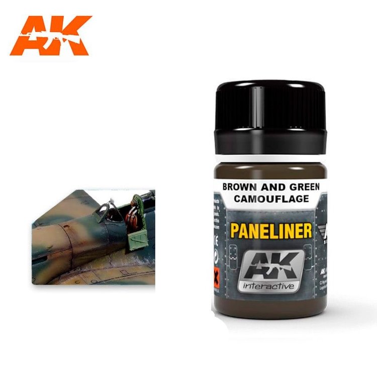 AK Interactive AK Interactive - Weathering Effects: Paneliner for Brown and Green Camouflage