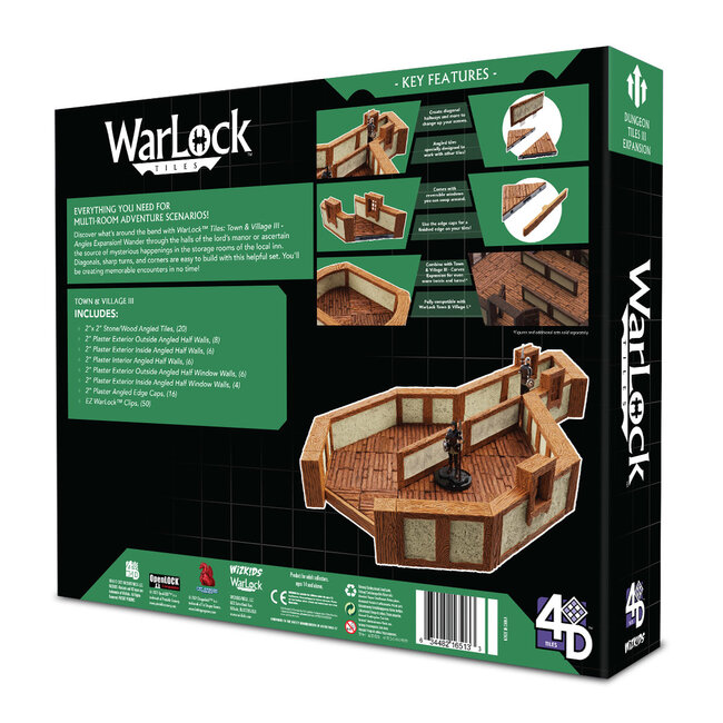 Wizkids Wizkids: WarLock Tiles - Town & Village 3 - Angles Expansion