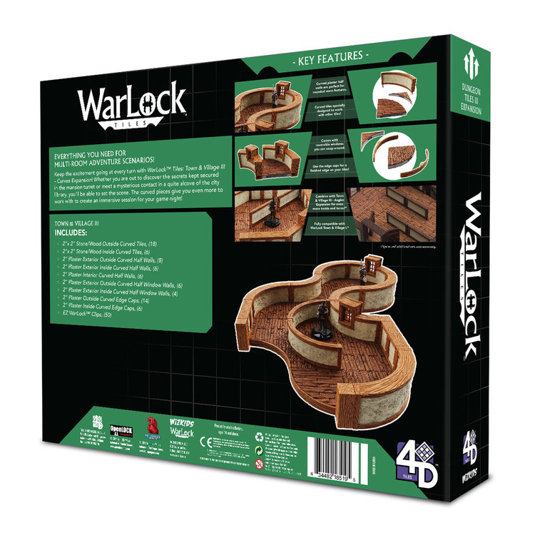 Wizkids Wizkids: WarLock Tiles - Town & Village 3 - Curves Expansion