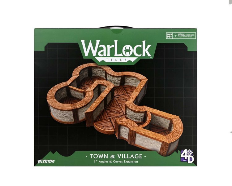 Wizkids Wizkids: WarLock Tiles - Town & Village - 1" Angles and Curves Expansion