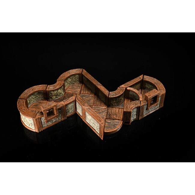 Wizkids Wizkids: WarLock Tiles - Town & Village - 1" Angles and Curves Expansion