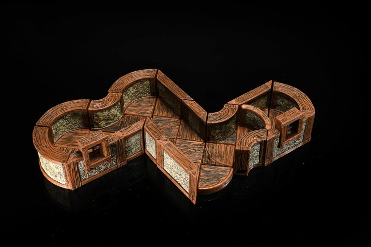 Wizkids Wizkids: WarLock Tiles - Town & Village - 1" Angles and Curves Expansion