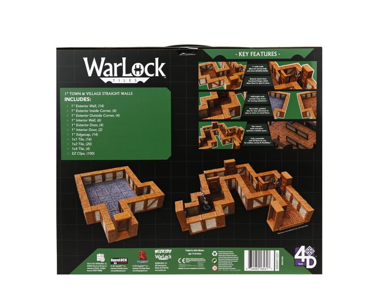 Wizkids Wizkids: WarLock Tiles - Town & Village - 1" Straight Walls Expansion