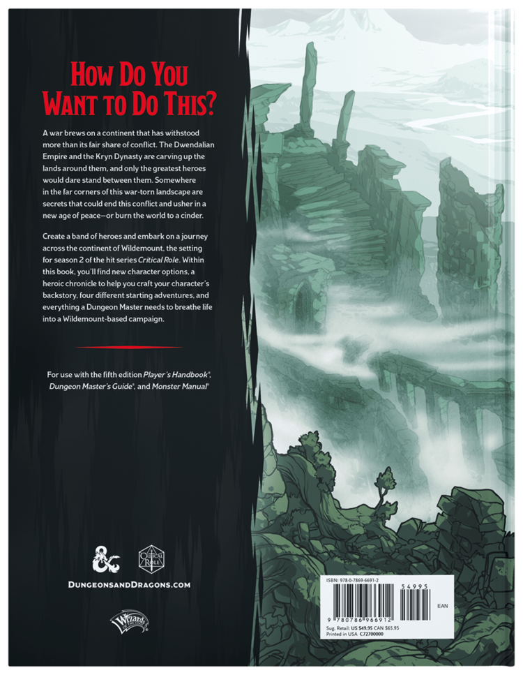 Wizards of the Coast Wizards of the Coast - Dungeons & Dragons: Explorers Guide to Wildemount