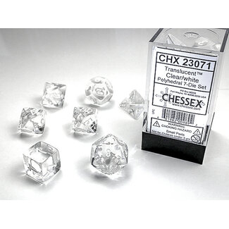 Chessex Clear/white - Translucent Polyhedral 7-Die Set