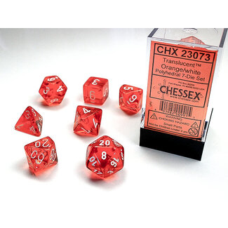 Chessex Orange/white - Translucent Polyhedral 7-Die Set
