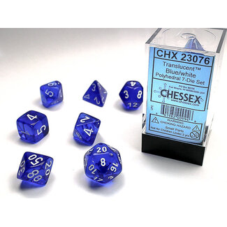 Chessex Blue/white - Translucent Polyhedral 7-Die Set