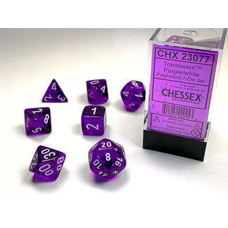 Chessex Purple/white - Translucent Polyhedral 7-Die Set