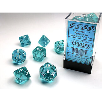 Chessex Teal/white - Translucent Polyhedral 7-Die Set