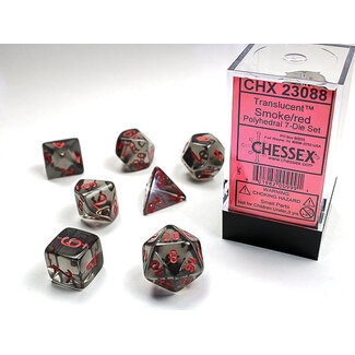 Chessex Smoke/red - Translucent Polyhedral 7-Die Set