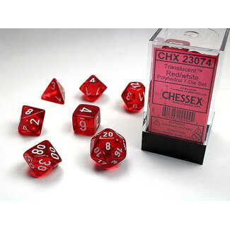 Chessex Red/white - Translucent Polyhedral 7-Die Set