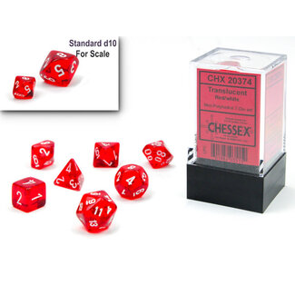 Chessex Red/white - Translucent Polyhedral 7-Die Set Mini