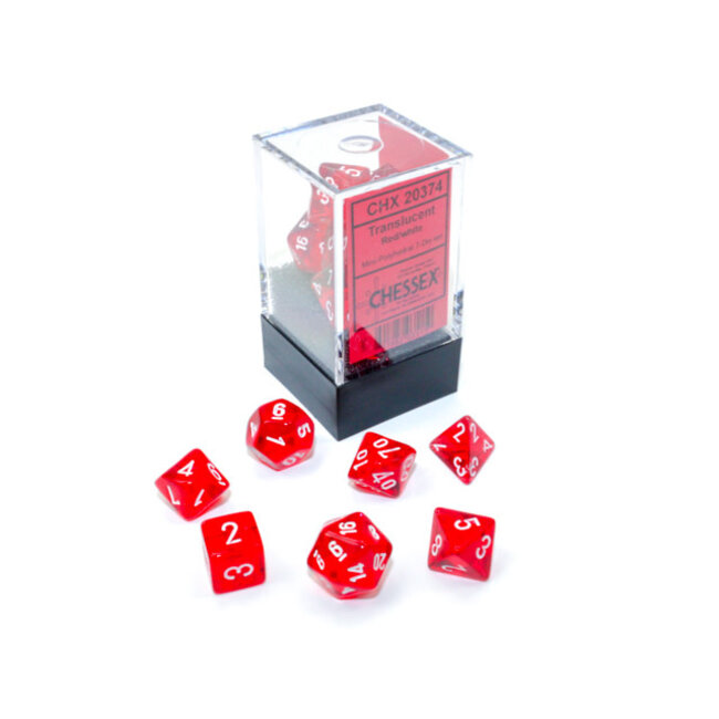 Chessex Chessex: Red/white - Translucent Polyhedral 7-Die Set Mini