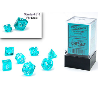 Chessex Teal/white - Translucent Polyhedral 7-Die Set Mini