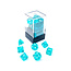 Chessex Chessex: Teal/white - Translucent Polyhedral 7-Die Set Mini