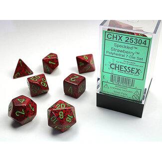 Chessex Strawberry - Speckled Polyhedral 7-Die Set