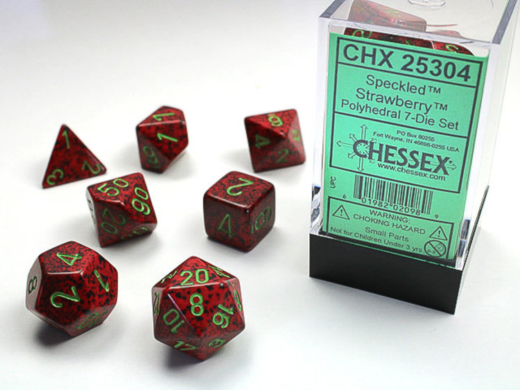 Chessex Chessex: Strawberry - Speckled Polyhedral 7-Die Set