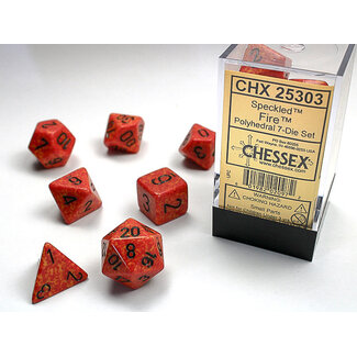 Chessex Fire - Speckled Polyhedral 7-Die Set