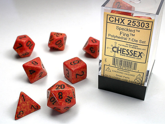 Chessex Fire - Speckled Polyhedral 7-Die Set