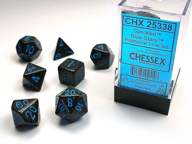 Chessex Blue Stars - Speckled Polyhedral 7-Die Set