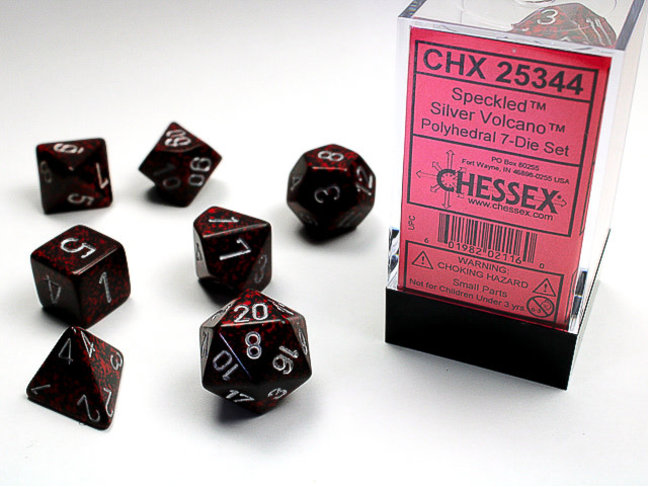 Chessex Silver Volcano - Speckled Polyhedral 7-Die Set
