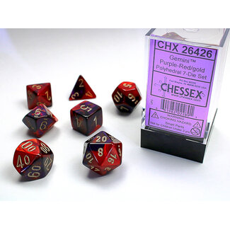 Chessex Purple-Red/gold - Gemini Polyhedral 7-Die Set