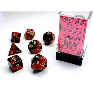 Chessex Black-Red/gold - Gemini Polyhedral 7-Die Set