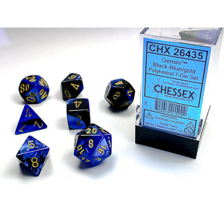 Chessex Black-Blue/gold - Gemini Polyhedral 7-Die Set