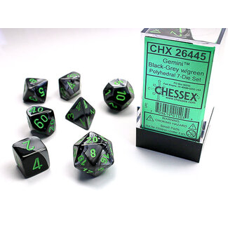 Chessex Black-Grey/green - Gemini Polyhedral 7-Die Set