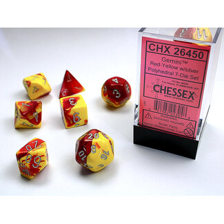 Chessex Red-Yellow/silver - Gemini Polyhedral 7-Die Set