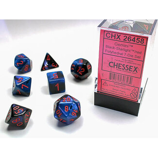 Chessex Black-Starlight/red - Gemini Polyhedral 7-Die Set