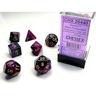 Chessex Black-Purple/gold - Gemini Polyhedral 7-Die Set
