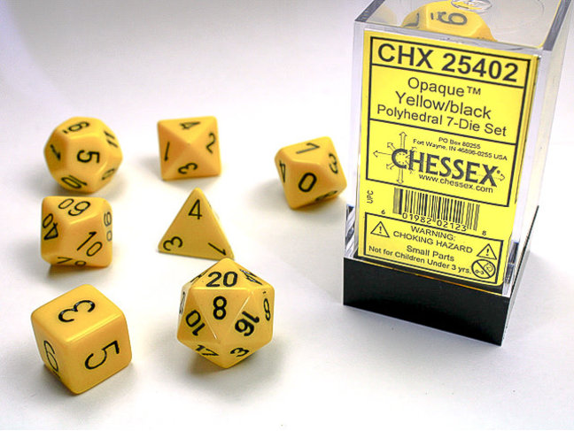 Chessex Yellow/black - Opaque Polyhedral 7-Die Set