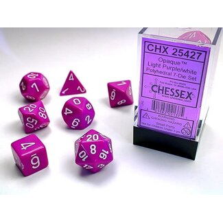 Chessex Light Purple/white - Opaque Polyhedral 7-Die Set