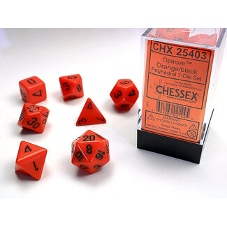 Chessex Orange/black - Opaque Polyhedral 7-Die Set