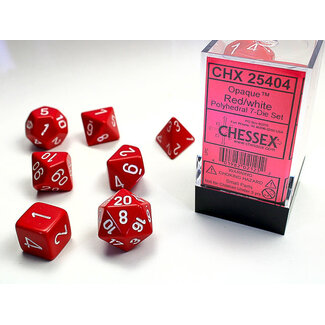 Chessex Red/white - Opaque Polyhedral 7-Die Set