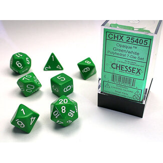 Chessex Green/white - Opaque Polyhedral 7-Die Set