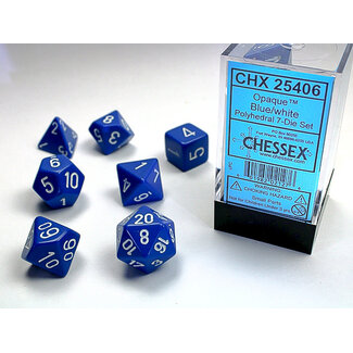 Chessex Blue/white - Opaque Polyhedral 7-Die Set