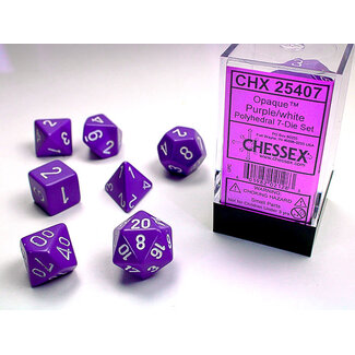 Chessex Purple/white - Opaque Polyhedral 7-Die Set