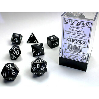 Chessex Black/white - Opaque Polyhedral 7-Die Set
