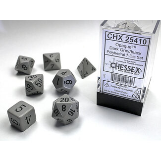 Chessex Dark Grey/black - Opaque Polyhedral 7-Die Set